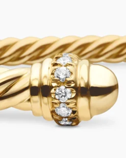 Classic Cablespira® Bracelet 18K Yellow Gold with Diamonds, 3mm