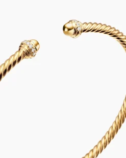 Classic Cablespira® Bracelet 18K Yellow Gold with Diamonds, 3mm
