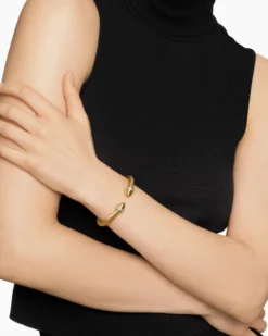 Classic Cablespira® Bracelet 18K Yellow Gold with Gold Domes and Diamonds, 7mm