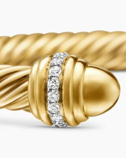 Classic Cablespira® Bracelet 18K Yellow Gold with Gold Domes and Diamonds, 7mm