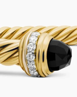 Classic Cablespira® Bracelet 18K Yellow Gold with Black Onyx and Diamonds, 5mm