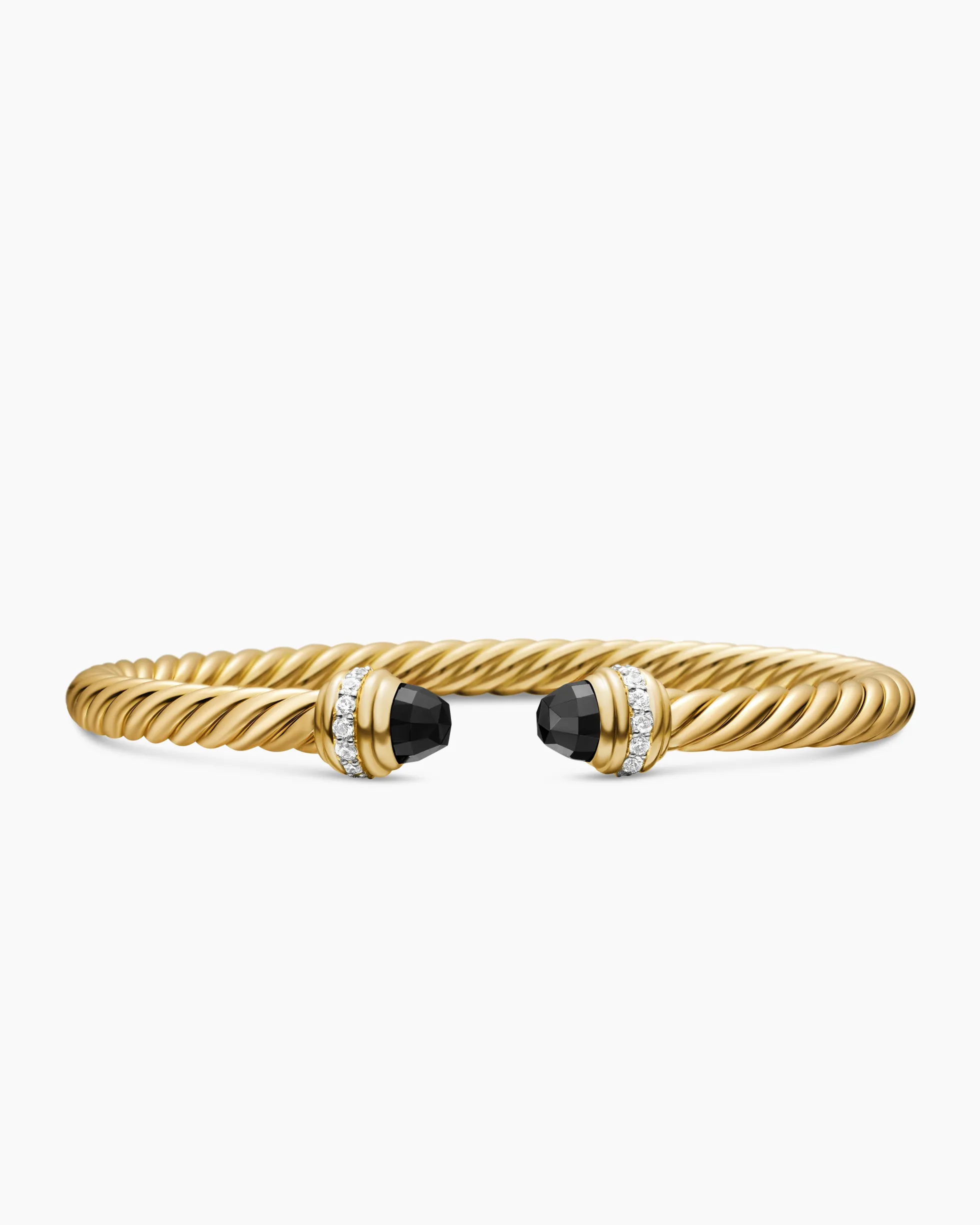 Classic Cablespira® Bracelet 18K Yellow Gold with Black Onyx and Diamonds, 5mm