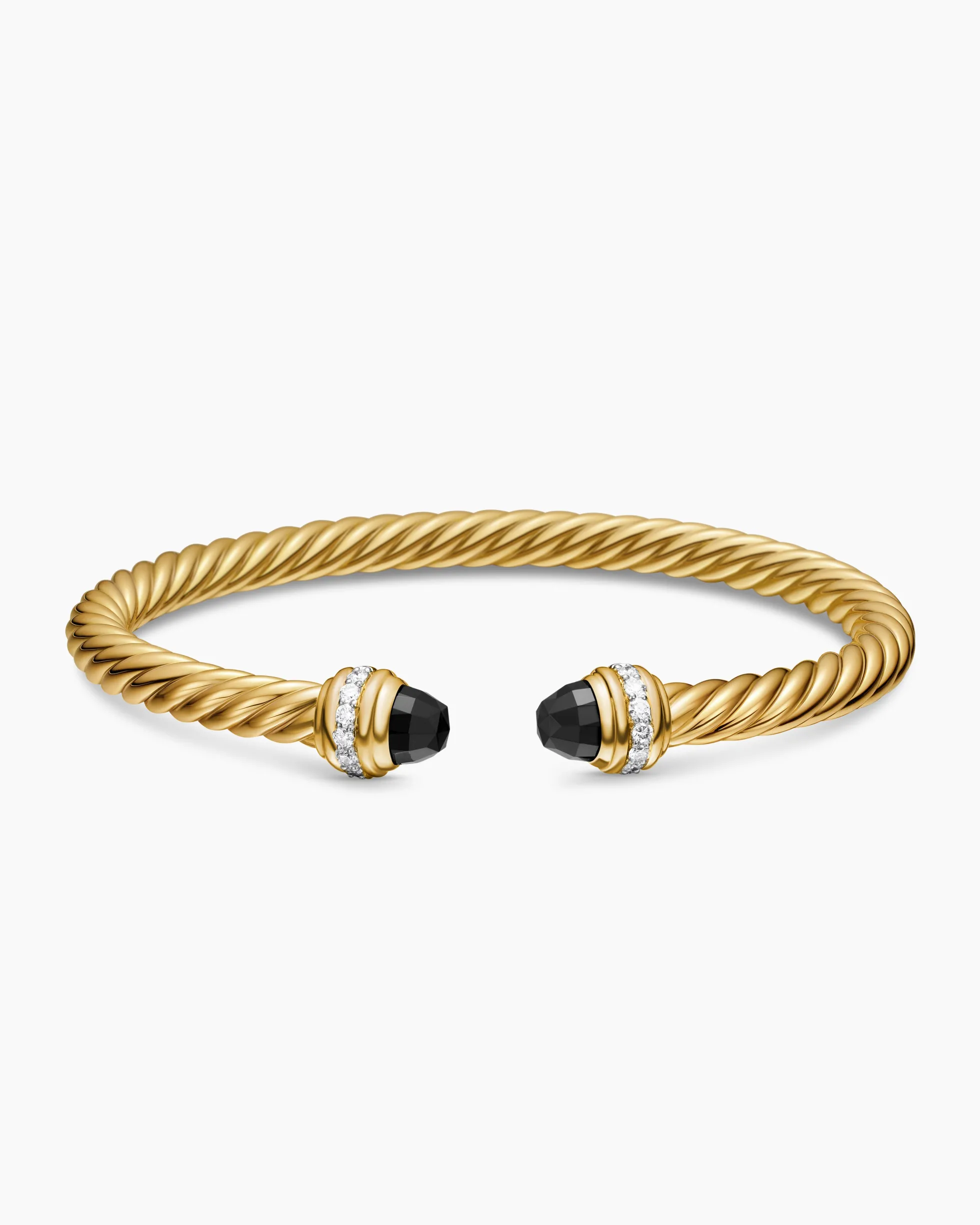 Classic Cablespira® Bracelet 18K Yellow Gold with Black Onyx and Diamonds, 5mm