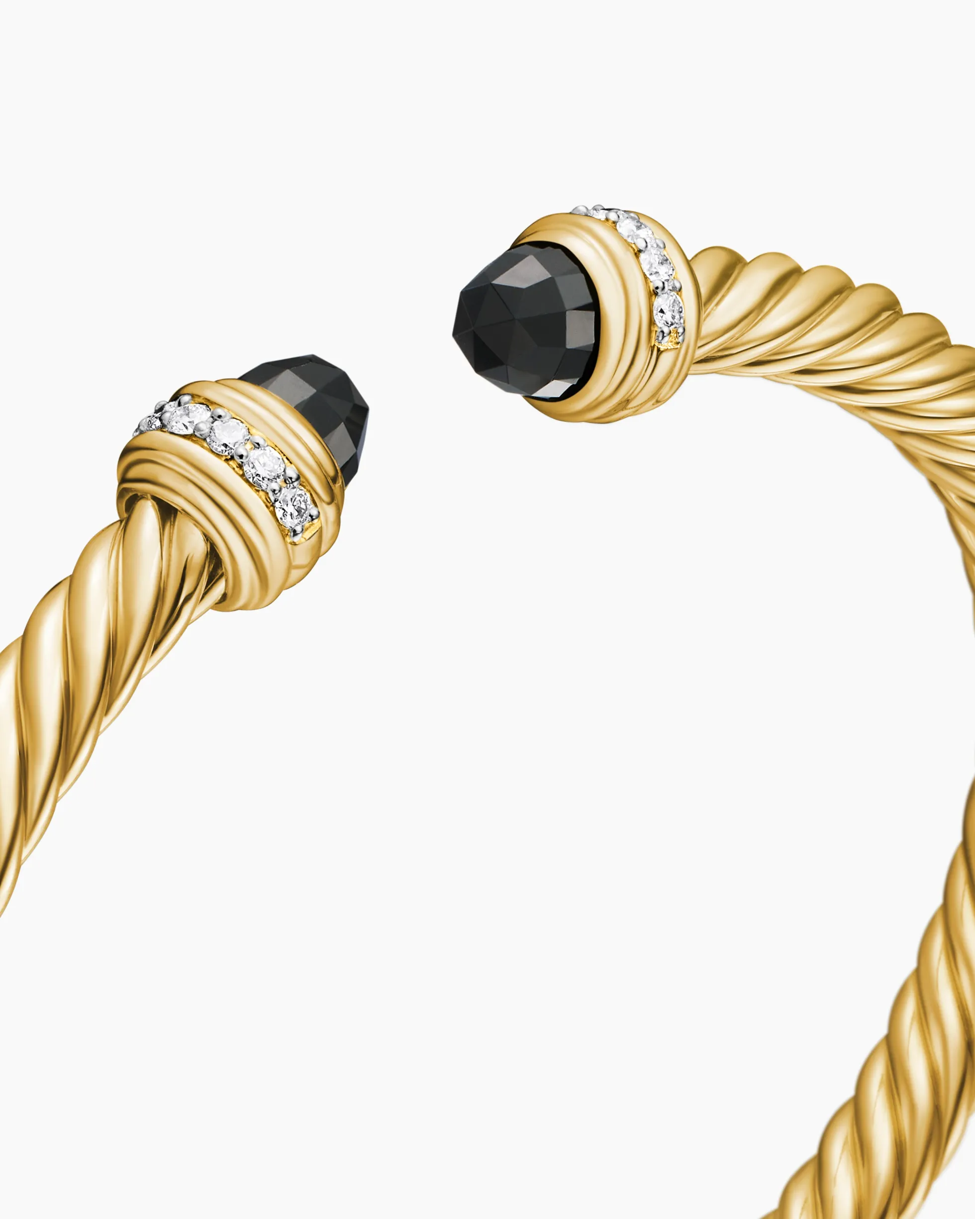 Classic Cablespira® Bracelet 18K Yellow Gold with Black Onyx and Diamonds, 5mm