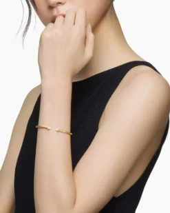 Classic Cablespira® Bracelet 18K Yellow Gold with Pearls and Diamonds, 3mm