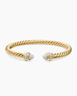 Classic Cablespira® Bracelet 18K Yellow Gold with Diamonds, 5mm