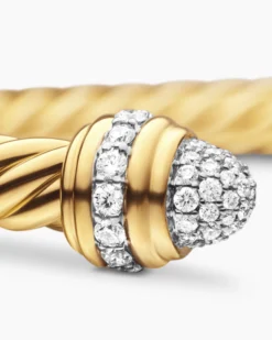 Classic Cablespira® Bracelet 18K Yellow Gold with Diamonds, 5mm