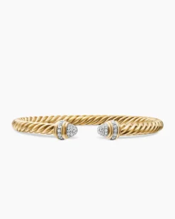 Classic Cablespira® Bracelet 18K Yellow Gold with Diamonds, 5mm
