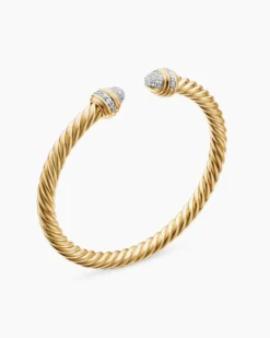 Classic Cablespira® Bracelet 18K Yellow Gold with Diamonds, 5mm