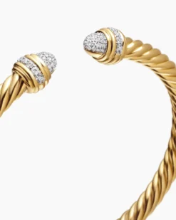 Classic Cablespira® Bracelet 18K Yellow Gold with Diamonds, 5mm