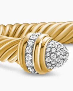 Classic Cablespira® Bracelet 18K Yellow Gold with Diamonds, 7mm