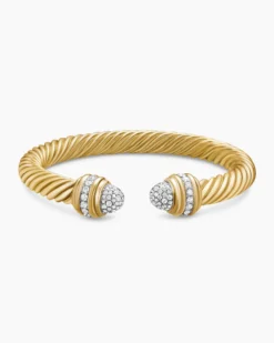 Classic Cablespira® Bracelet 18K Yellow Gold with Diamonds, 7mm