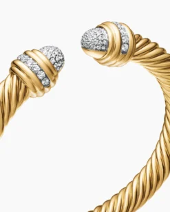 Classic Cablespira® Bracelet 18K Yellow Gold with Diamonds, 7mm
