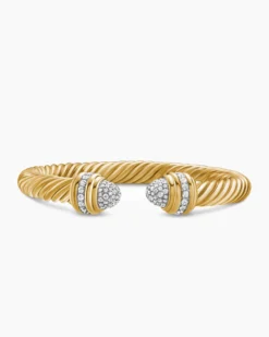 Classic Cablespira® Bracelet 18K Yellow Gold with Diamonds, 7mm