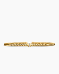 Classic Cablespira® Station Bracelet 18K Yellow Gold with Diamonds, 3mm