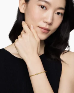Classic Cablespira® Station Bracelet 18K Yellow Gold with Diamonds, 3mm