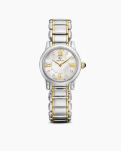 Classic Quartz Watch Stainless Steel with 18K Yellow Gold and Diamonds, 30mm