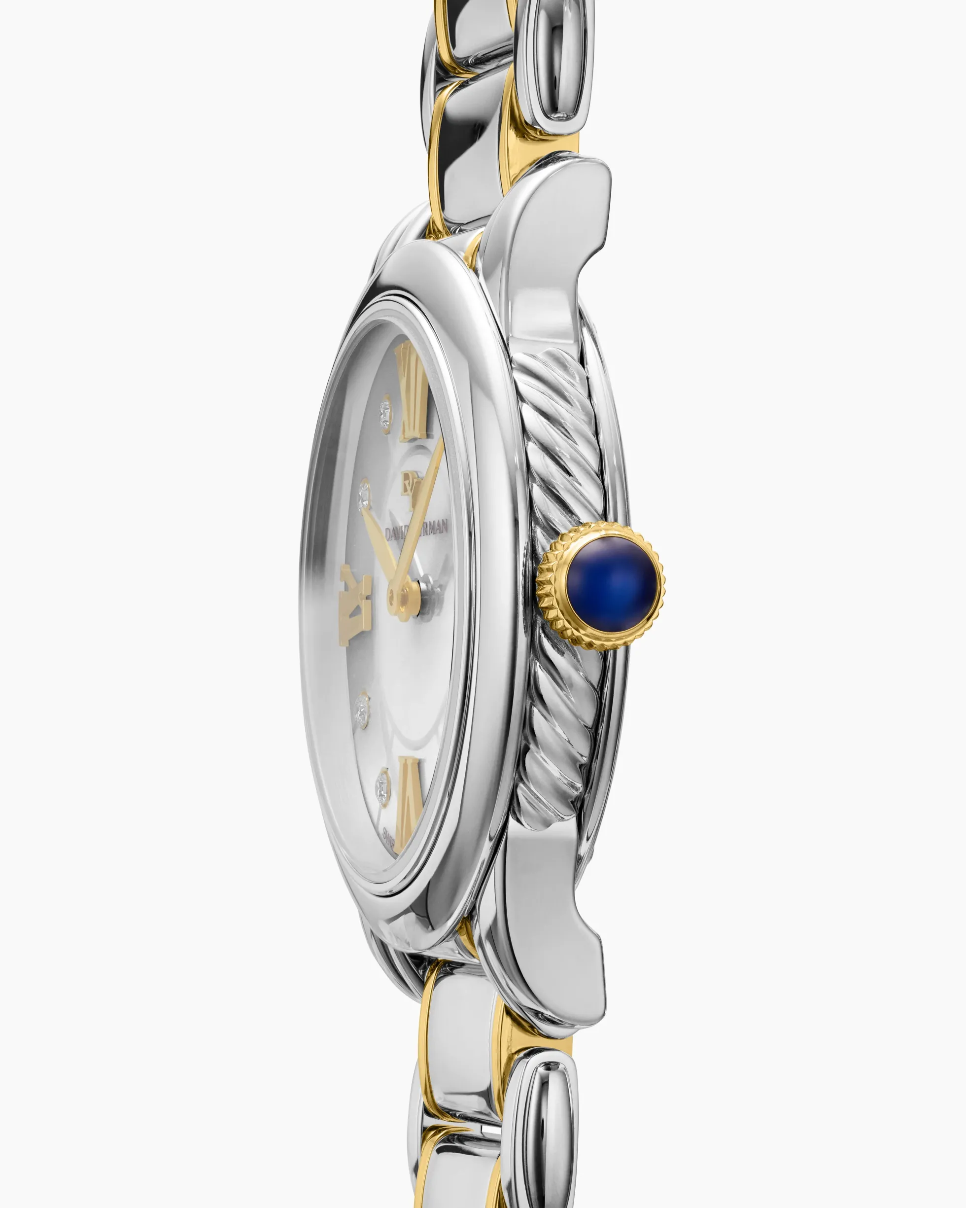 Classic Quartz Watch Stainless Steel with 18K Yellow Gold and Diamonds, 30mm