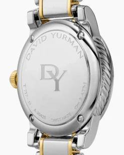 Classic Quartz Watch Stainless Steel with 18K Yellow Gold and Diamonds, 30mm