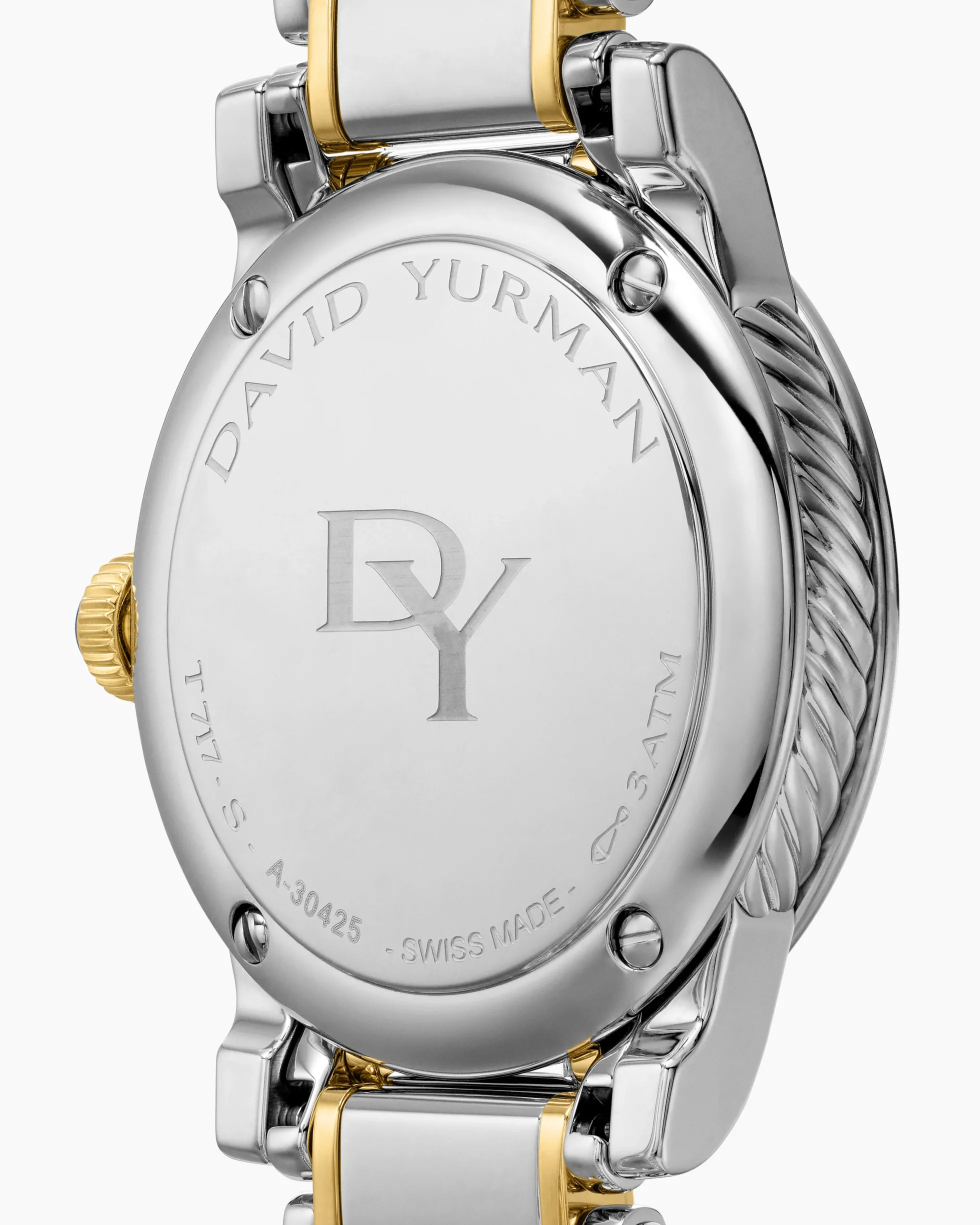 Classic Quartz Watch Stainless Steel with 18K Yellow Gold and Diamonds, 30mm