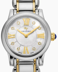 Classic Quartz Watch Stainless Steel with 18K Yellow Gold and Diamonds, 30mm