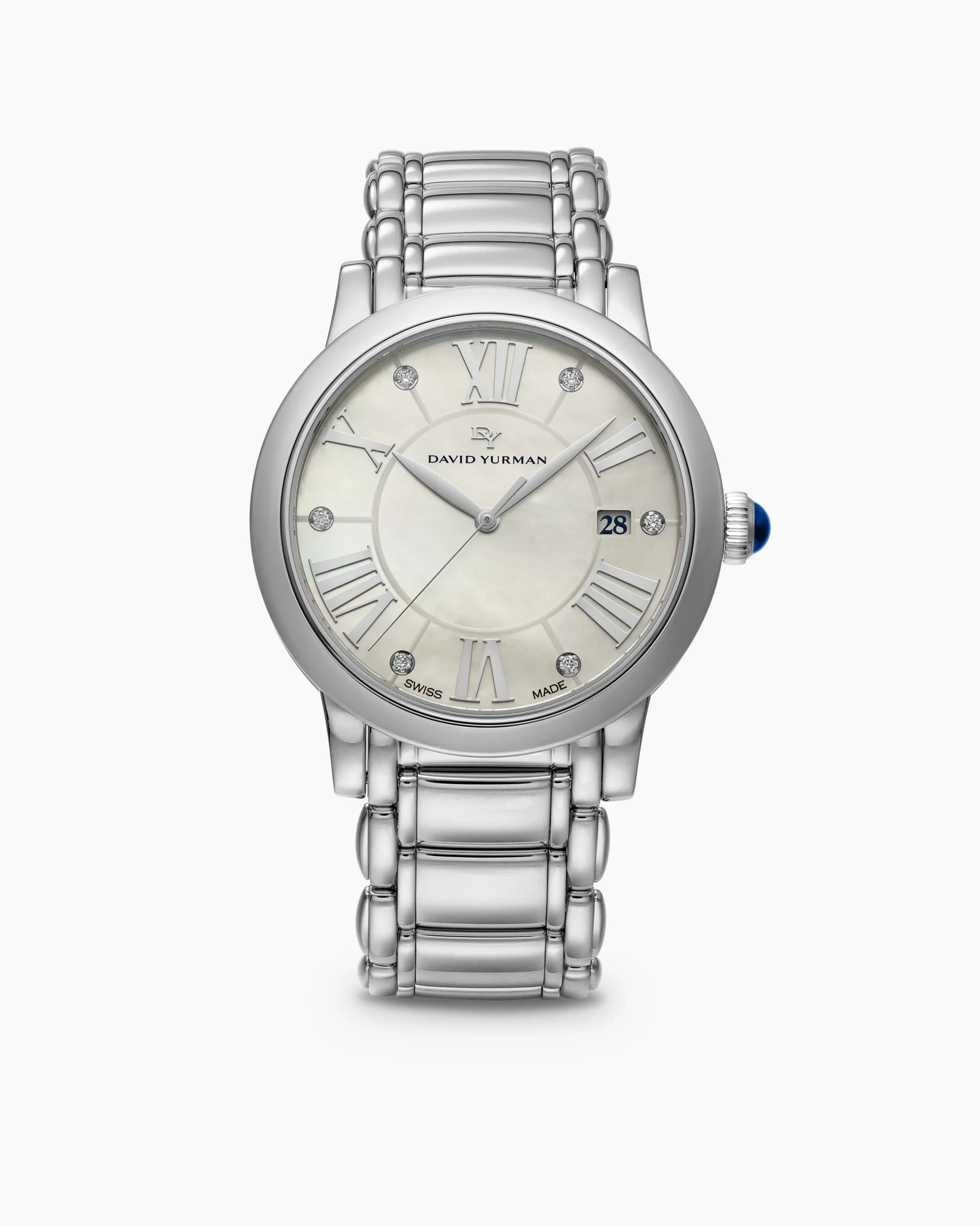 Classic Quartz Watch Stainless Steel with Diamonds, 38mm