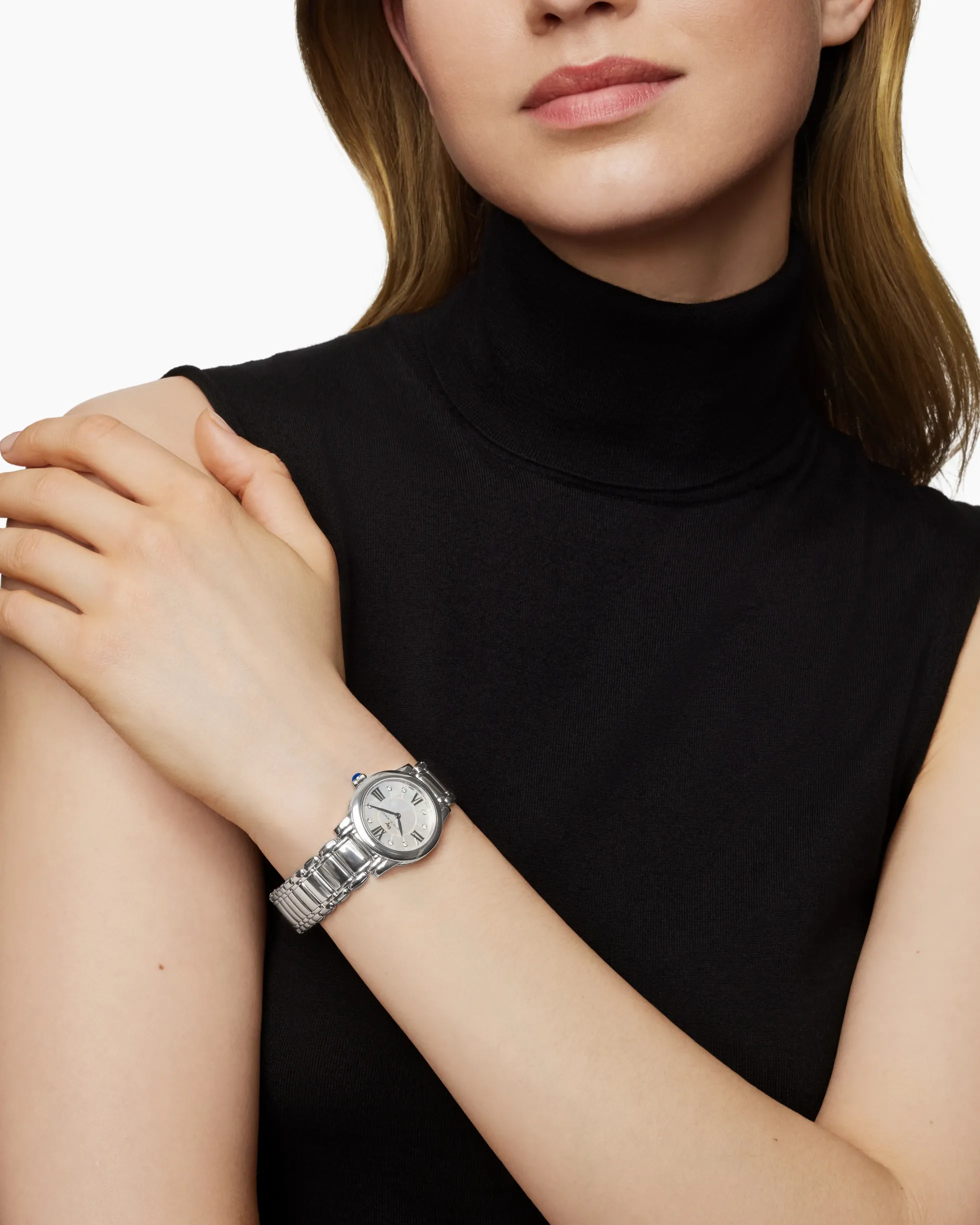 Classic Quartz Watch Stainless Steel with Diamonds, 38mm