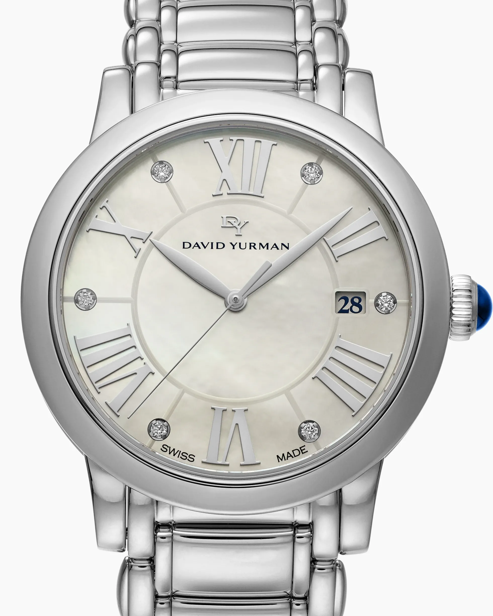 Classic Quartz Watch Stainless Steel with Diamonds, 38mm