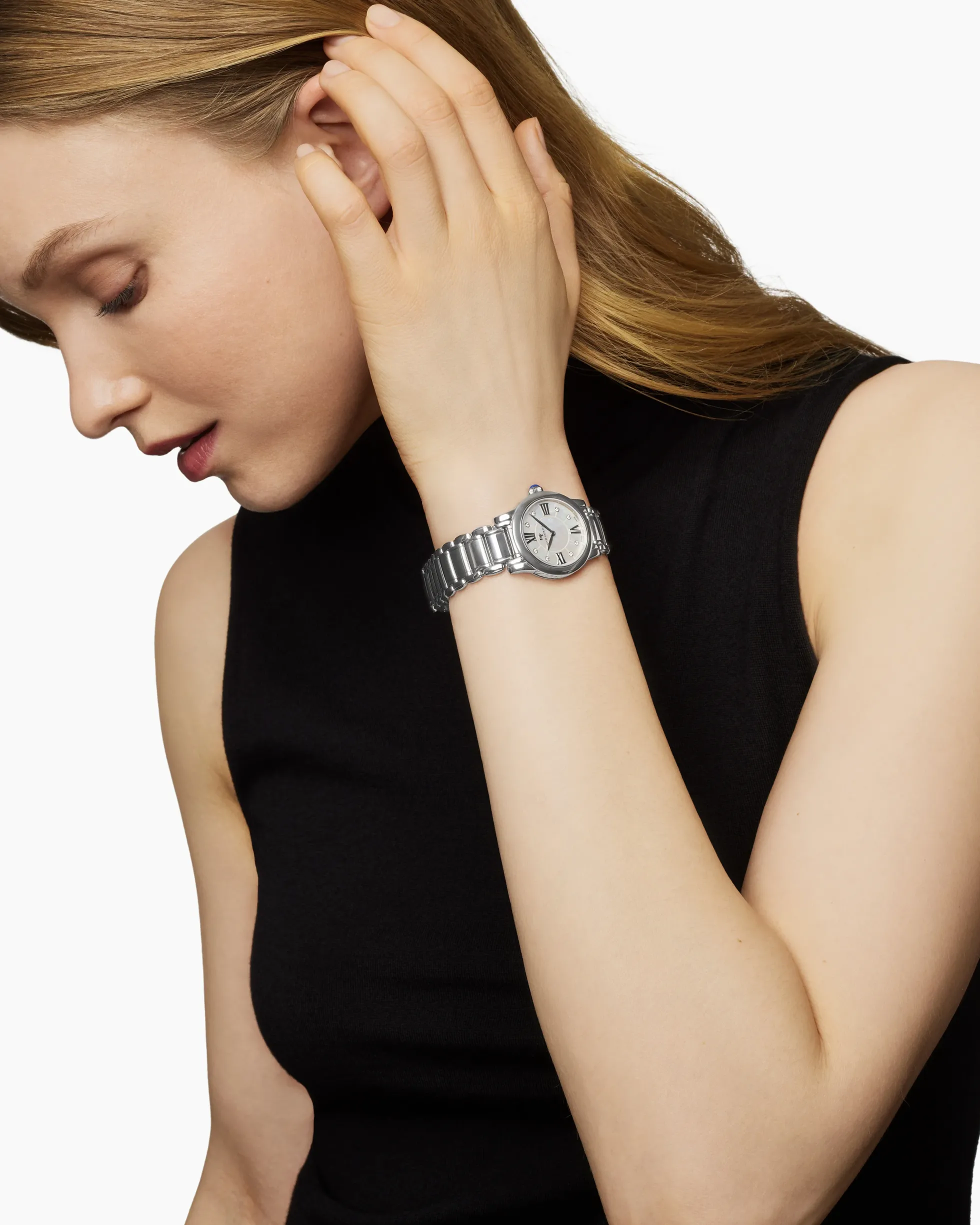 Classic Quartz Watch Stainless Steel with Diamonds, 38mm