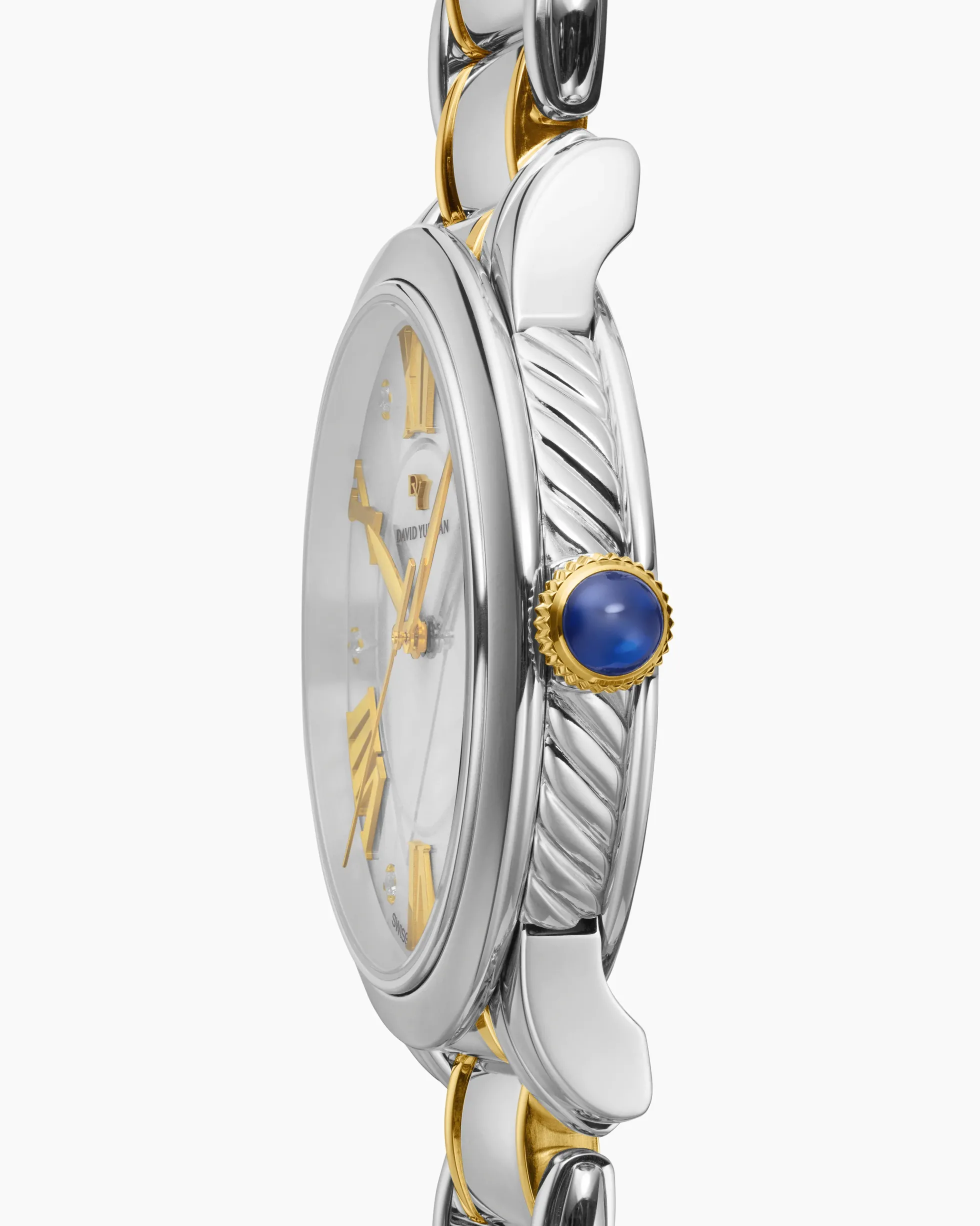 Classic Quartz Watch Stainless Steel with 18K Yellow Gold and Diamonds, 38mm