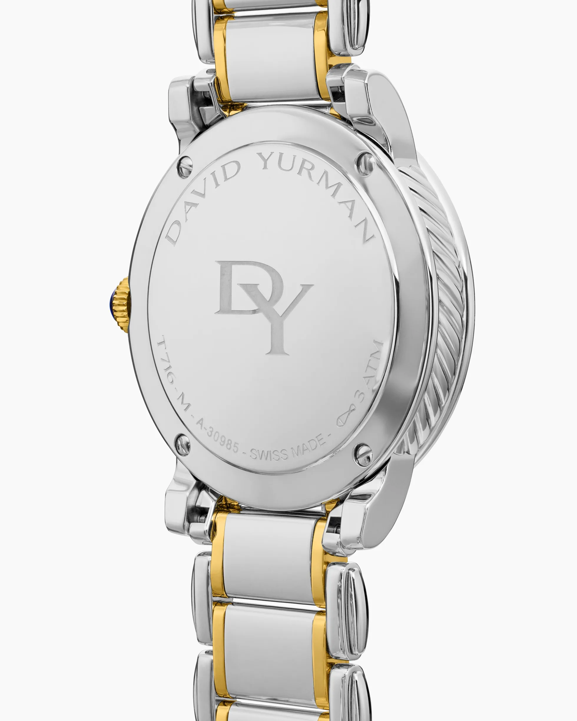 Classic Quartz Watch Stainless Steel with 18K Yellow Gold and Diamonds, 38mm