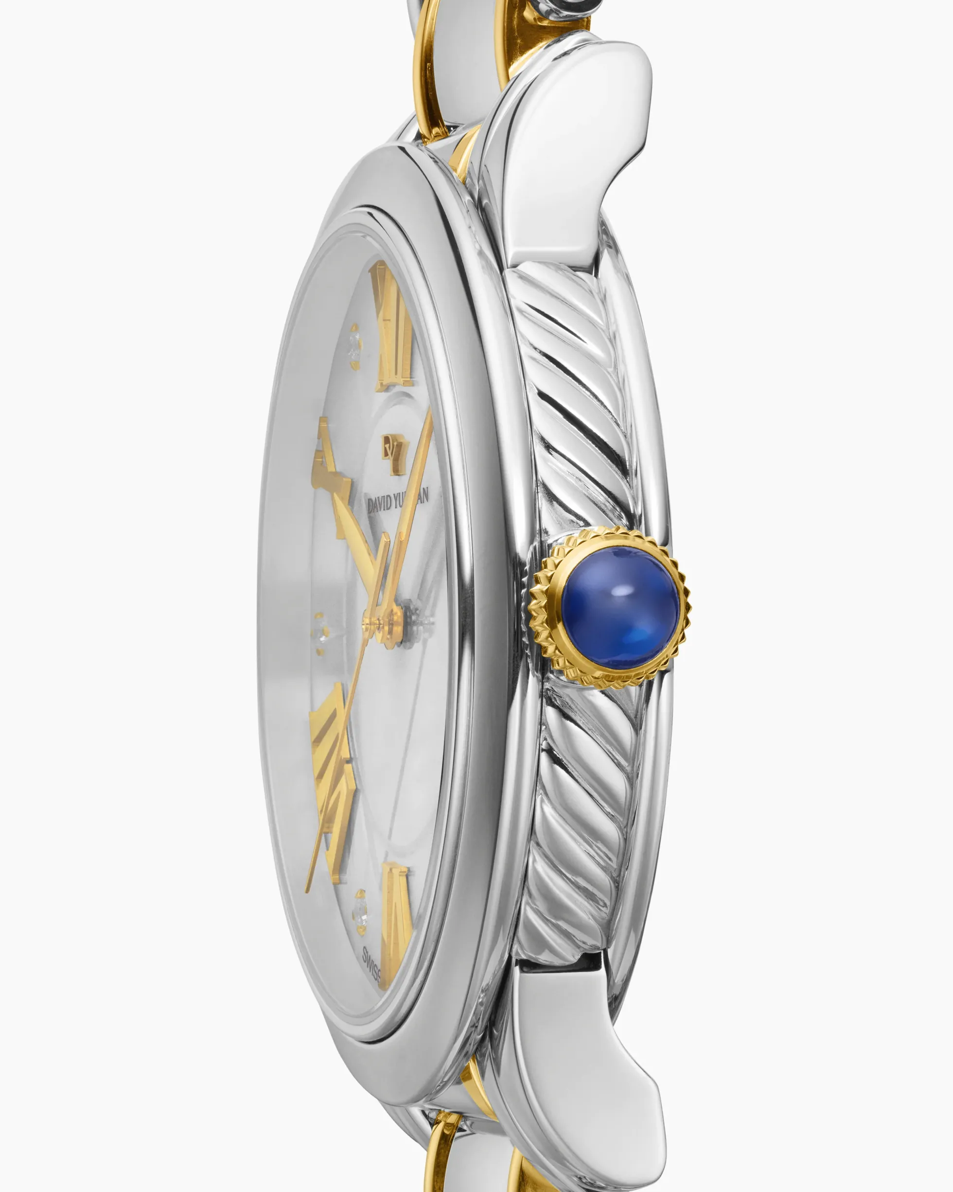 Classic Quartz Watch Stainless Steel with 18K Yellow Gold and Diamonds, 38mm