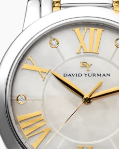 Classic Quartz Watch Stainless Steel with 18K Yellow Gold and Diamonds, 38mm