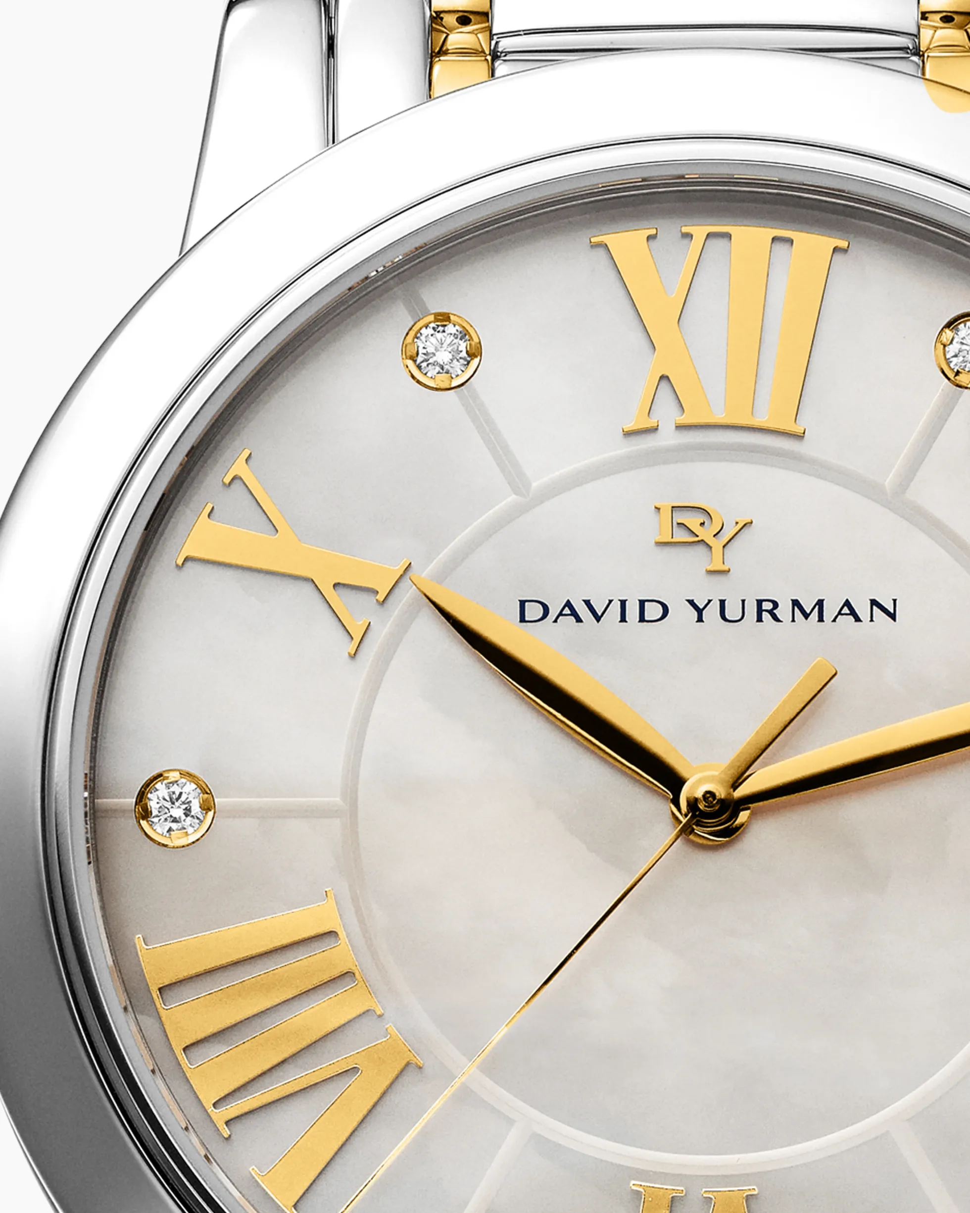 Classic Quartz Watch Stainless Steel with 18K Yellow Gold and Diamonds, 38mm