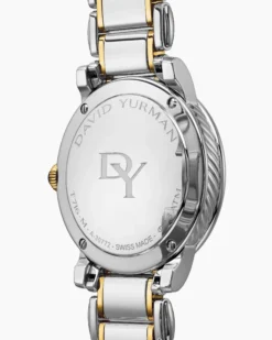 Classic Quartz Watch Stainless Steel with 18K Yellow Gold and Diamond Bezel, 38mm