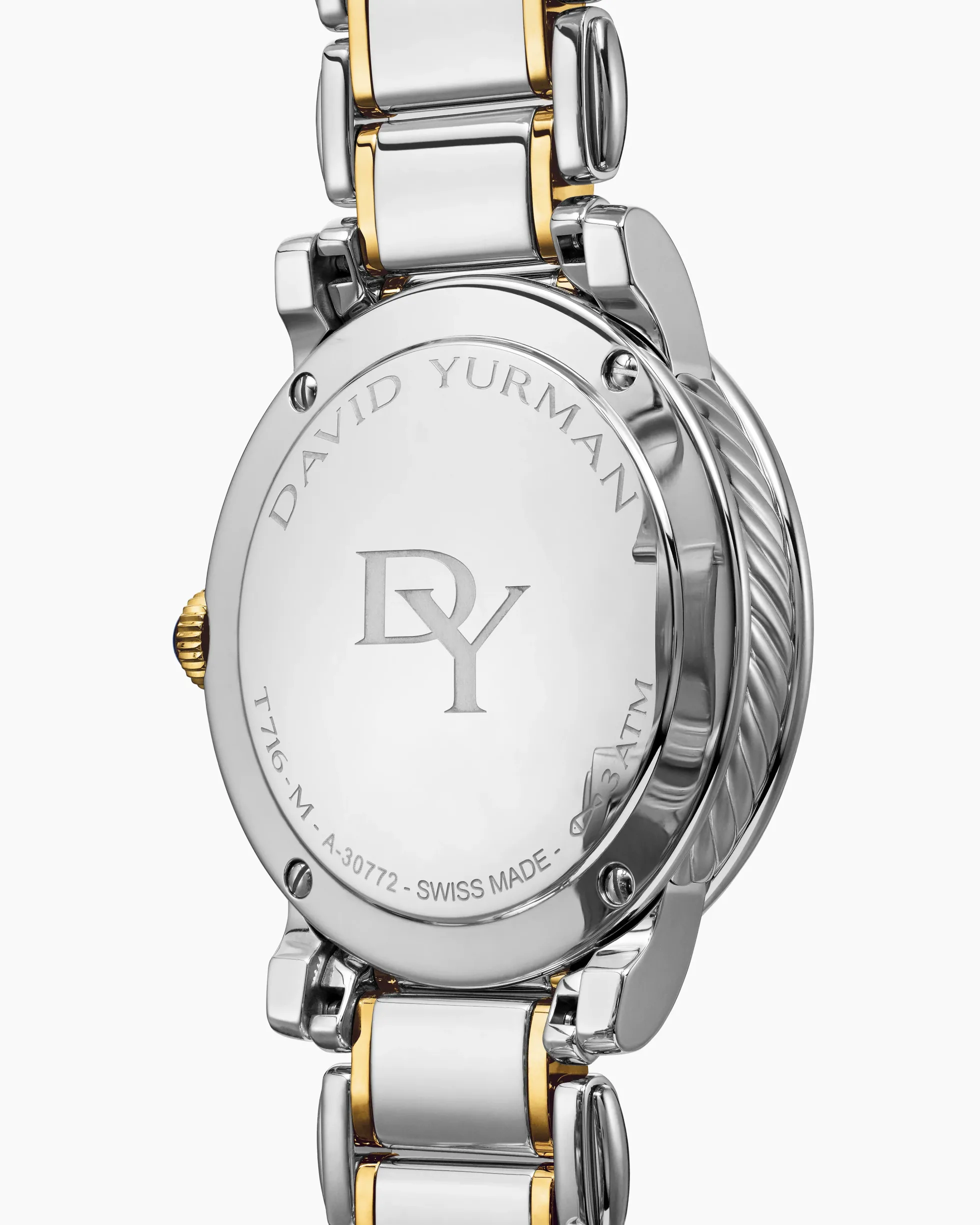 Classic Quartz Watch Stainless Steel with 18K Yellow Gold and Diamond Bezel, 38mm