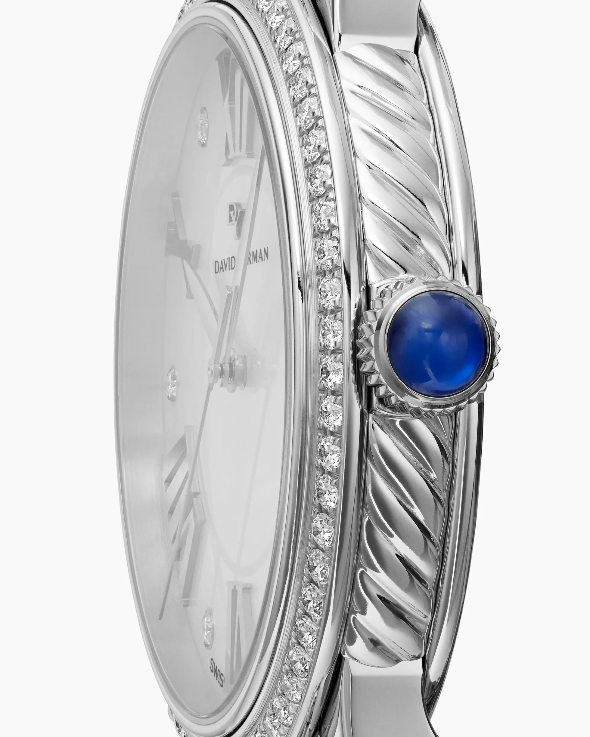Classic Quartz Watch Stainless Steel with Diamond Bezel, 38mm