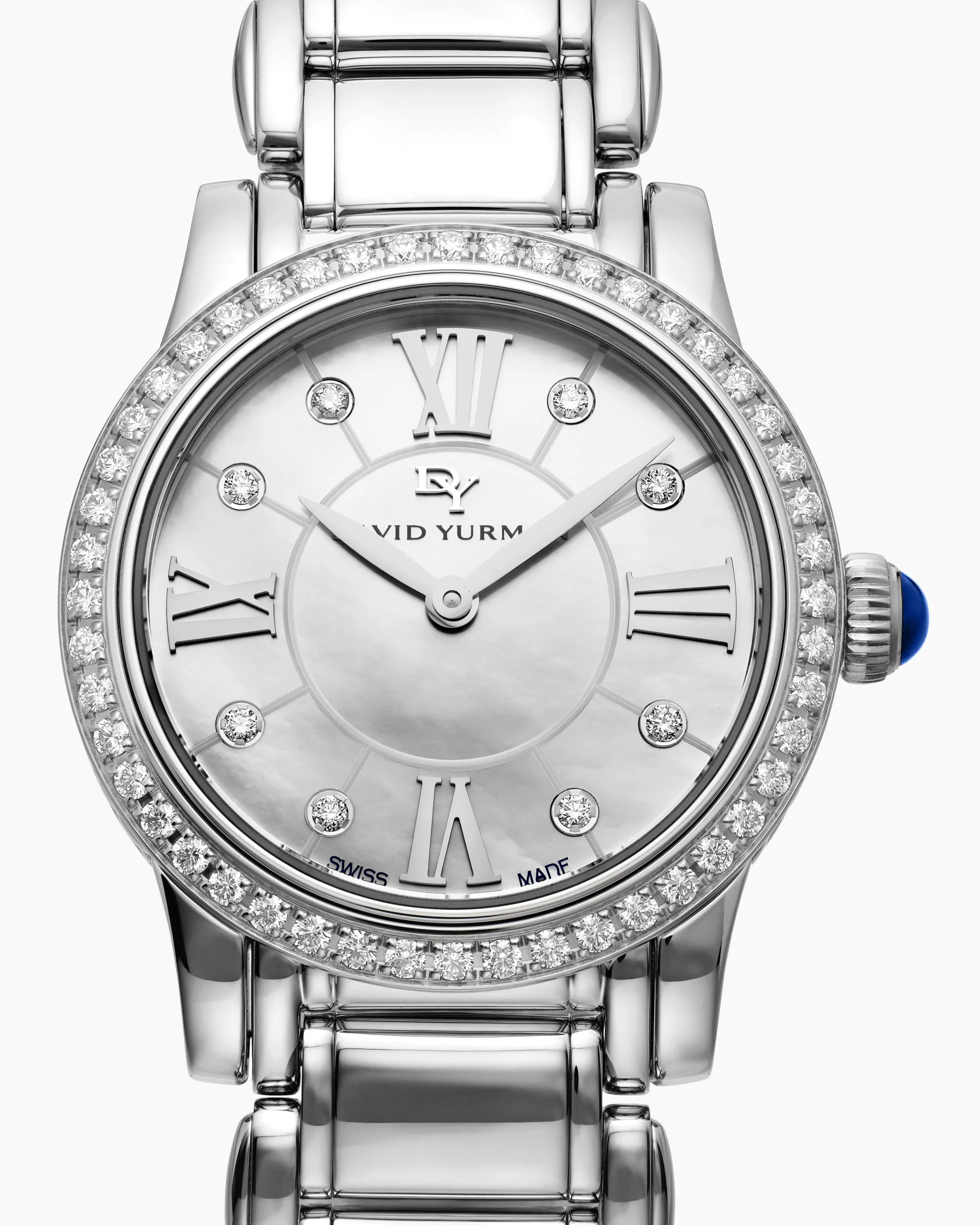Classic Quartz Watch Stainless Steel with Diamond Bezel, 30mm