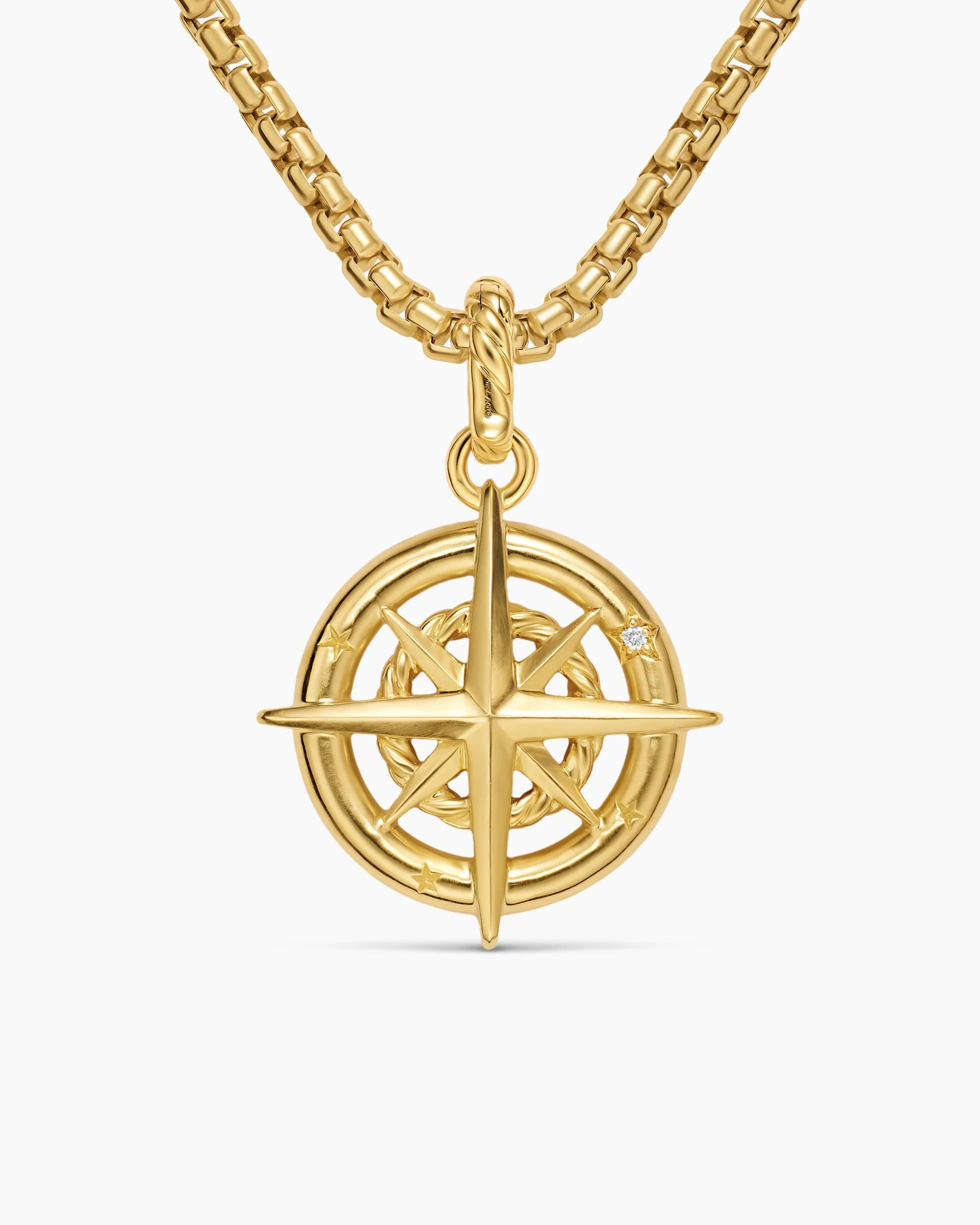 Compass Amulet 18K Yellow Gold with Diamonds, 21.3mm