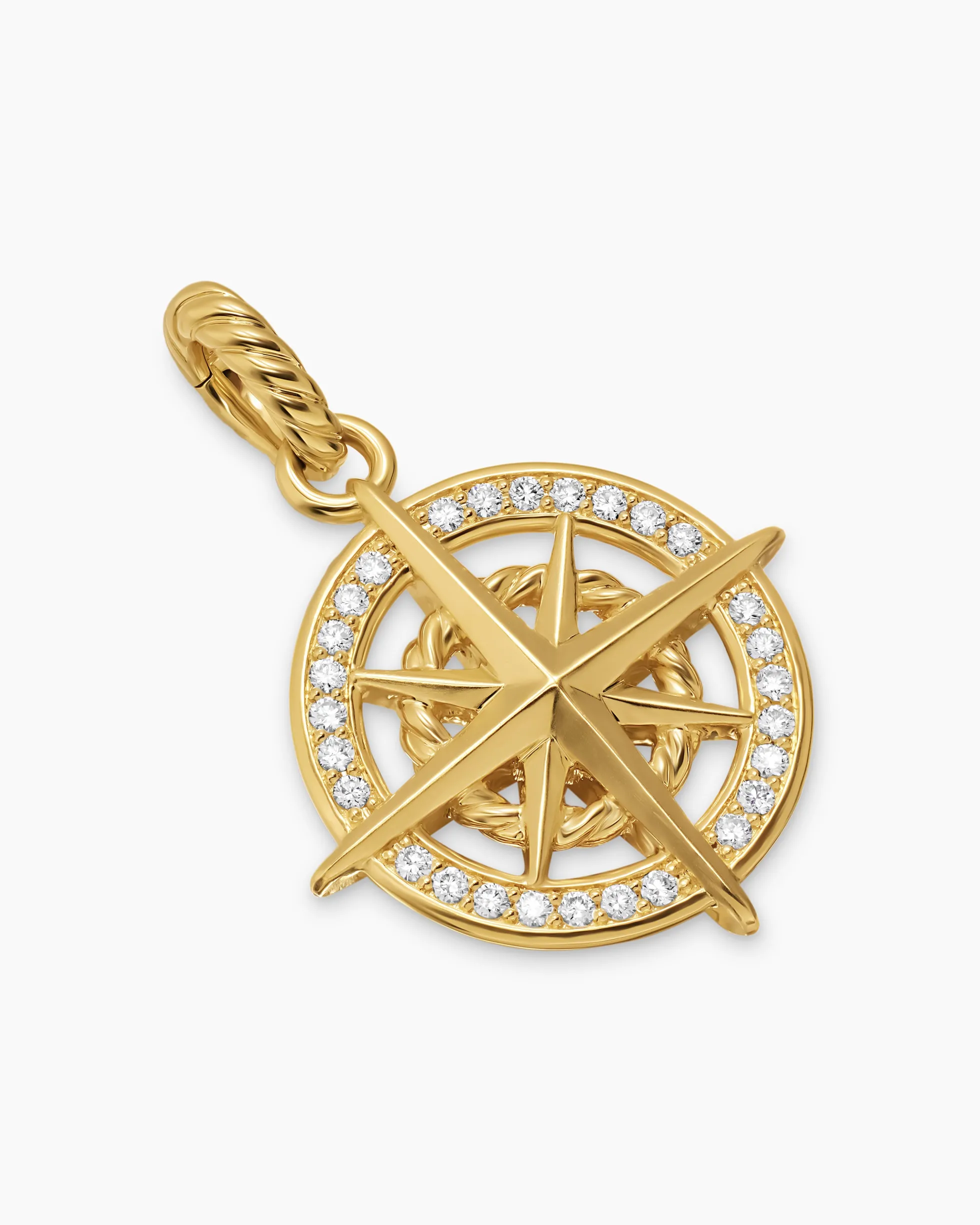 Compass Amulet 18K Yellow Gold with Diamonds, 21.3mm