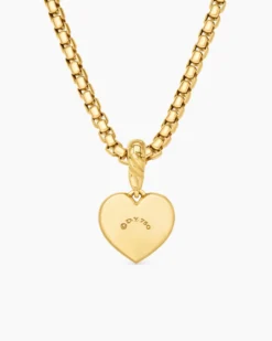 Compass Heart Amulet 18K Yellow Gold with Center Diamond, 11.3mm