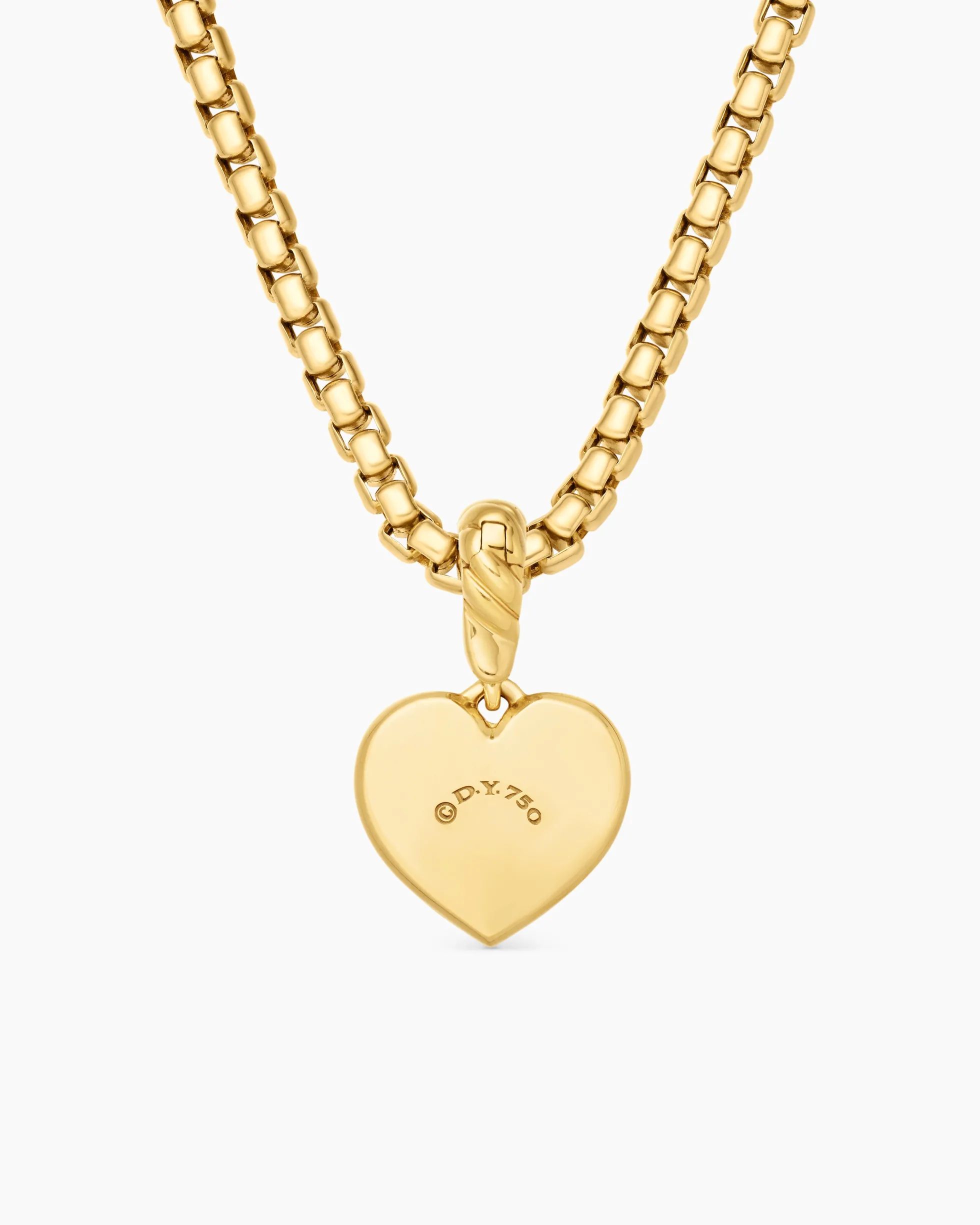 Compass Heart Amulet 18K Yellow Gold with Center Diamond, 11.3mm