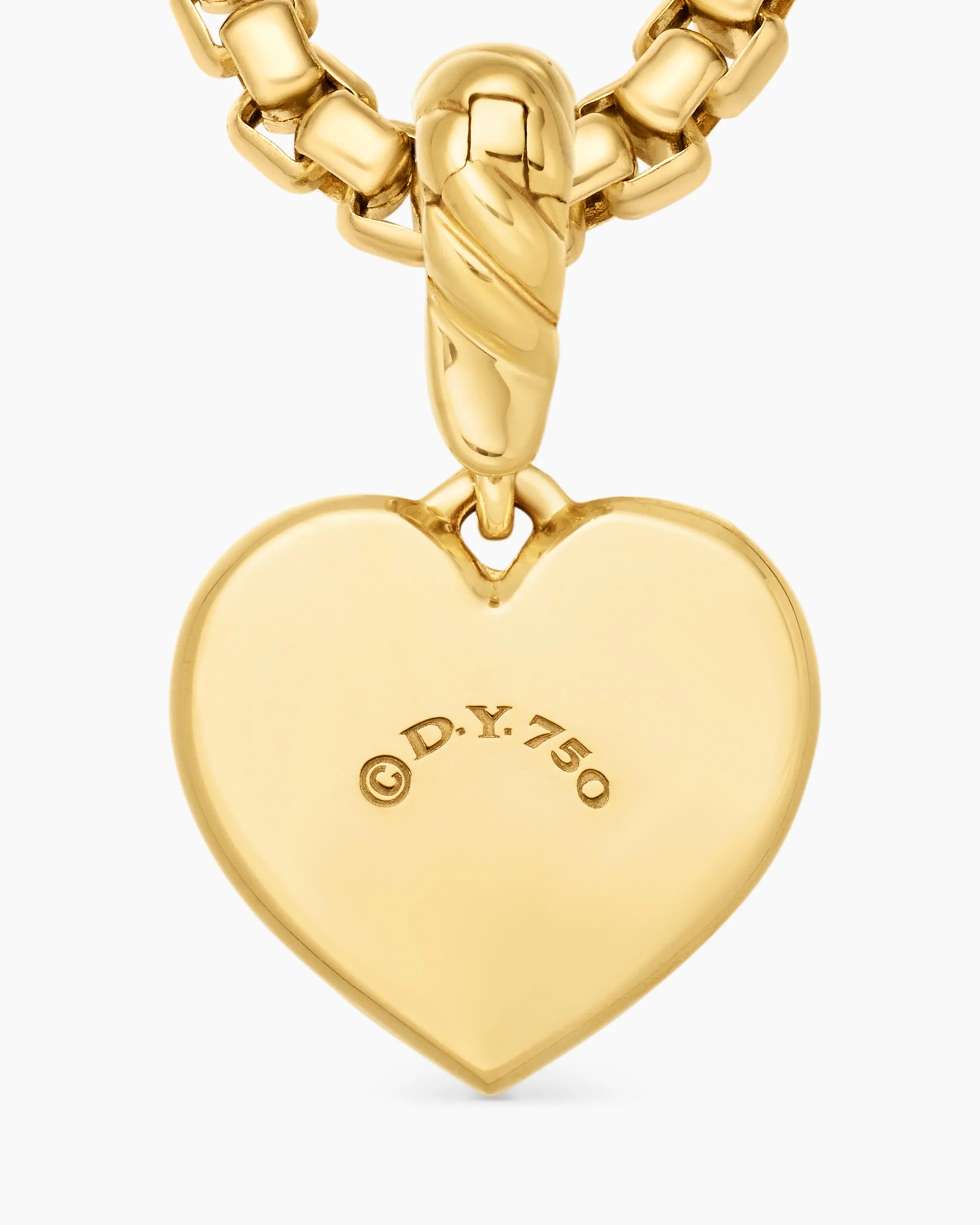 Compass Heart Amulet 18K Yellow Gold with Center Diamond, 11.3mm