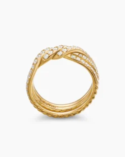 Continuance® Three Row Band Ring 18K Yellow Gold with Diamonds, 6mm