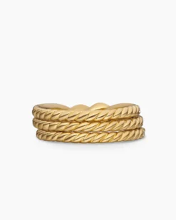 Continuance® Three Row Band Ring 18K Yellow Gold with Diamonds, 6mm