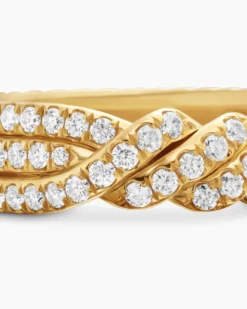 Continuance® Three Row Band Ring 18K Yellow Gold with Diamonds, 6mm
