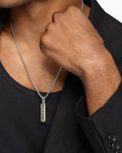 Courage Amulet Sterling Silver with 14K Yellow Gold, 35mm