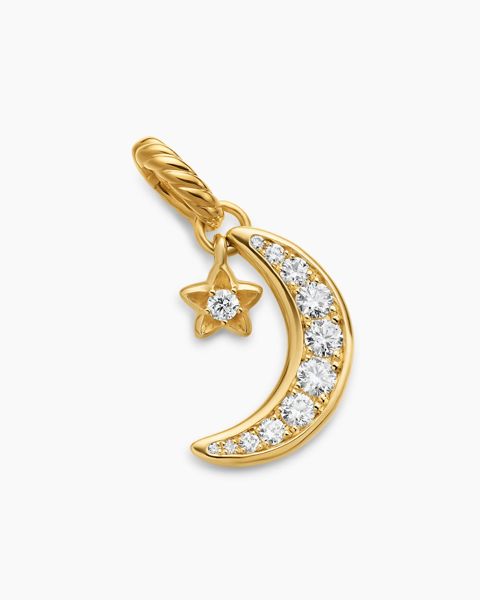 Crescent Amulet 18K Yellow Gold with Diamonds, 16.5mm