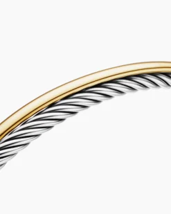 Crossover Bracelet Sterling Silver with 18K Yellow Gold, 3mm