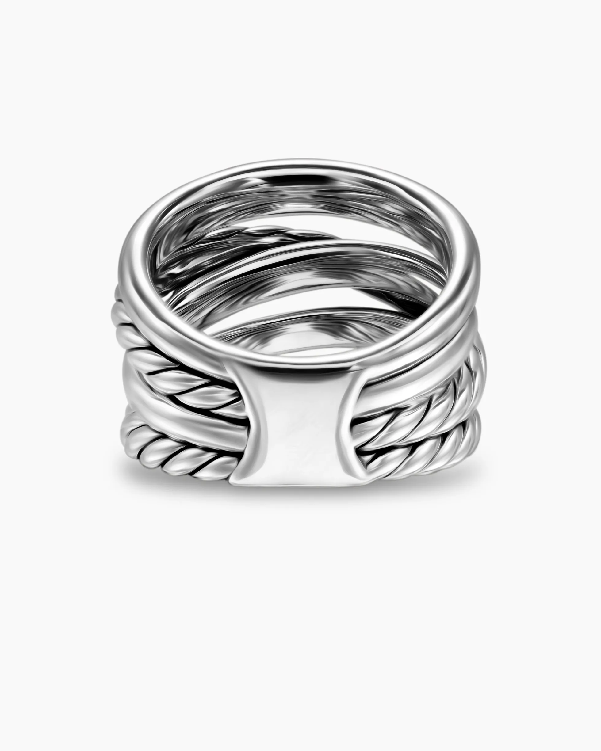 Crossover Five Row Ring Sterling Silver, 17.5mm